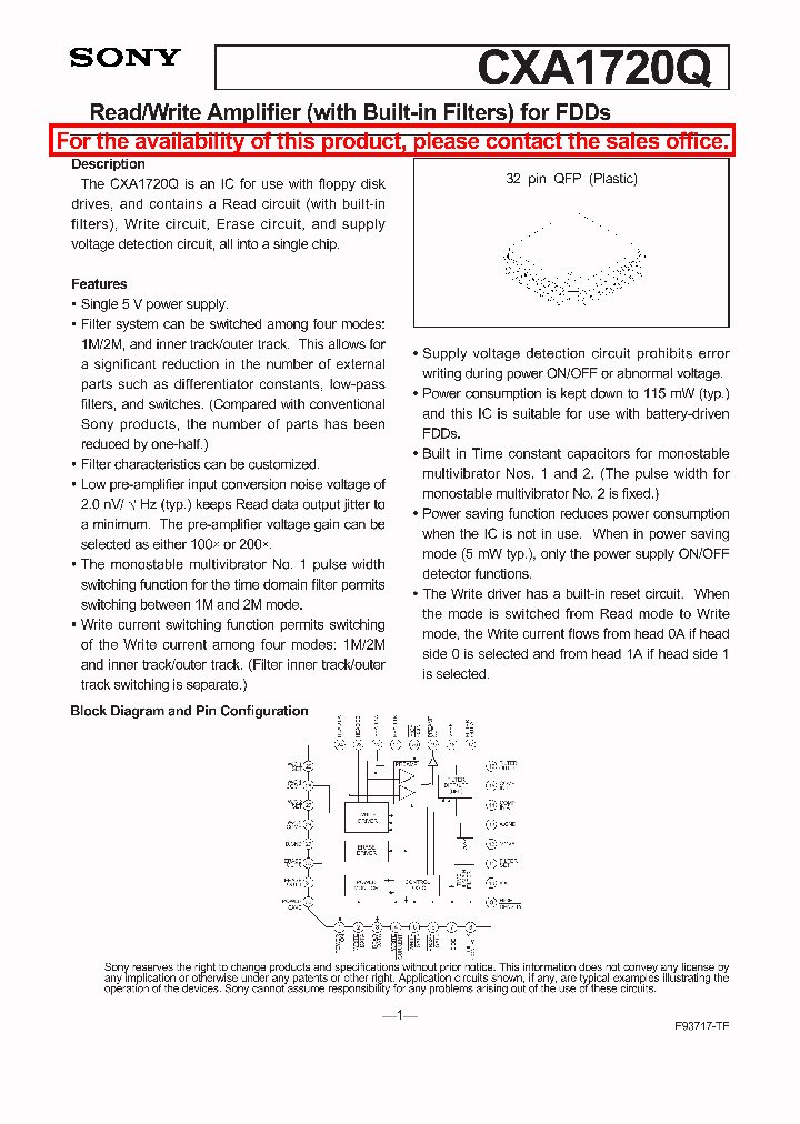 CXA1720Q_5548138.PDF Datasheet