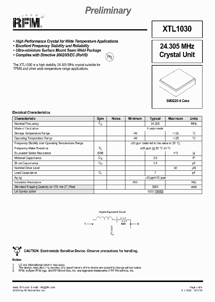 XTL1030_5549215.PDF Datasheet