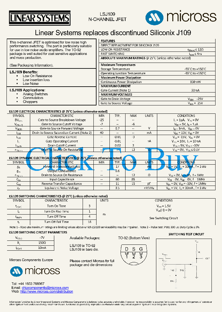 LSJ109TO-92_5552420.PDF Datasheet