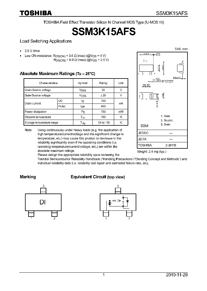 SSM3K15AFS_5557467.PDF Datasheet