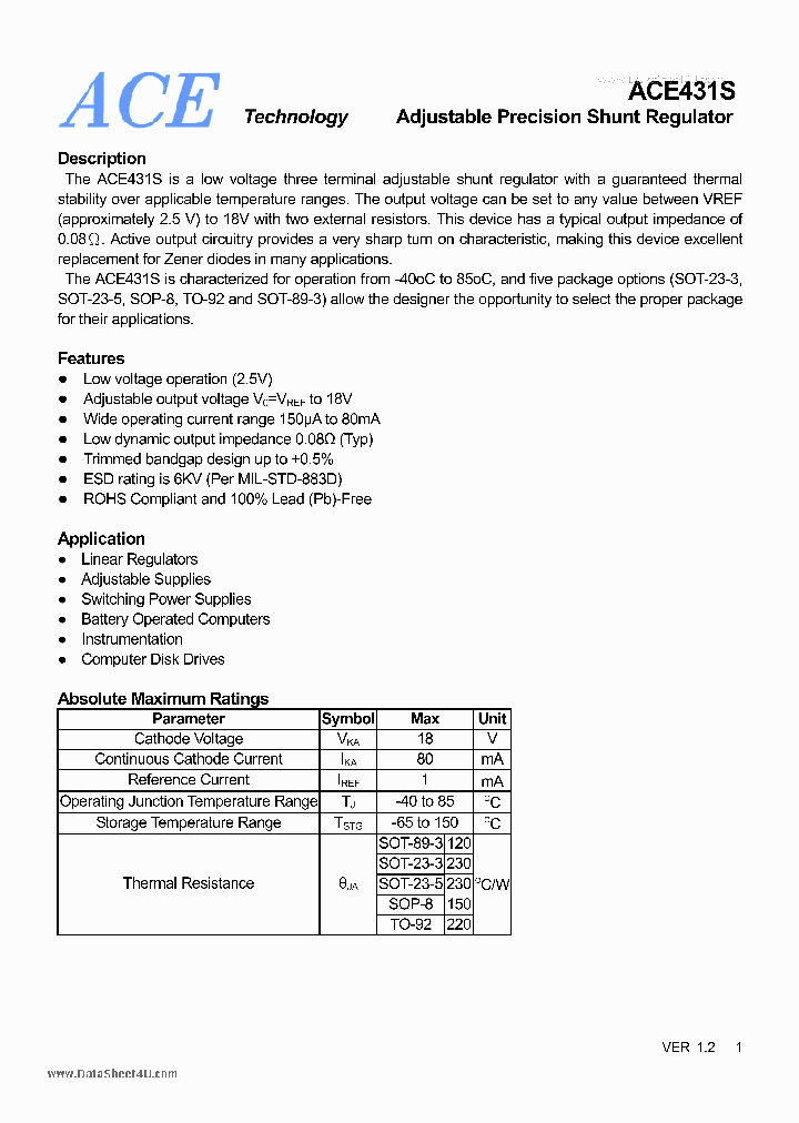 ACE431S_5613266.PDF Datasheet