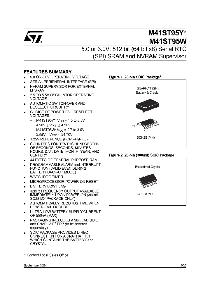 M41ST95YMX6_5617081.PDF Datasheet
