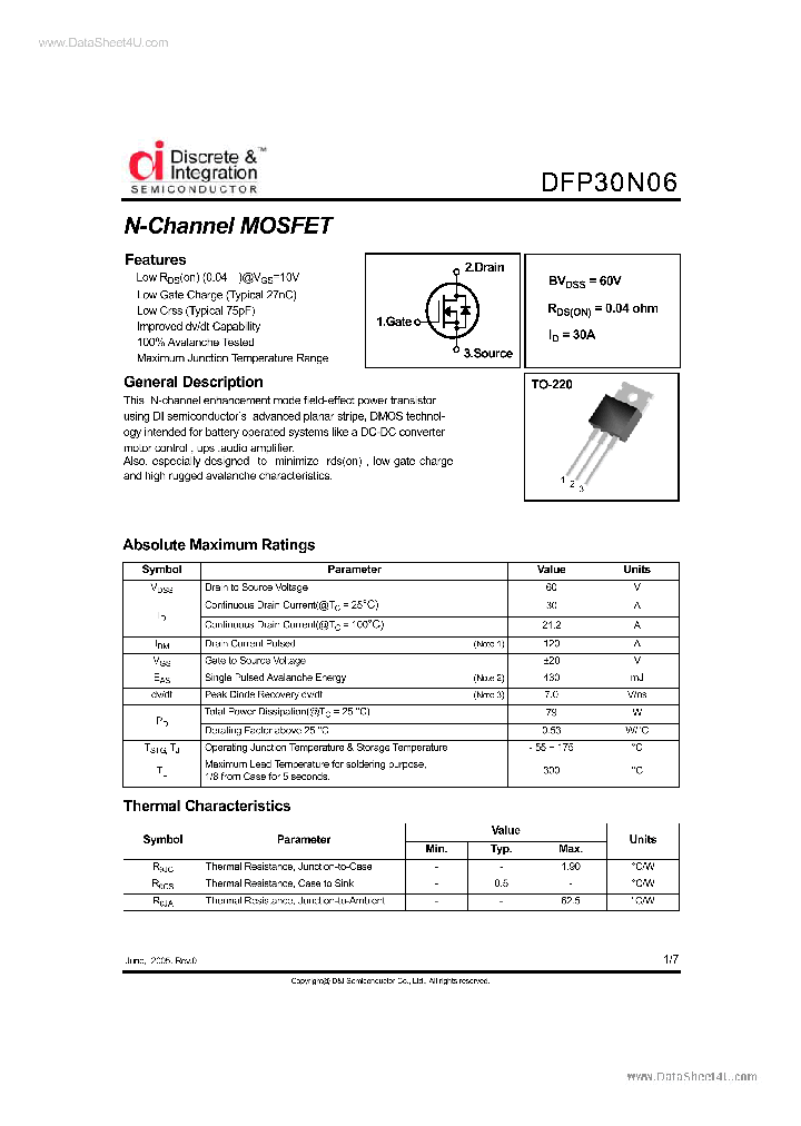 DFP30N06_5632434.PDF Datasheet