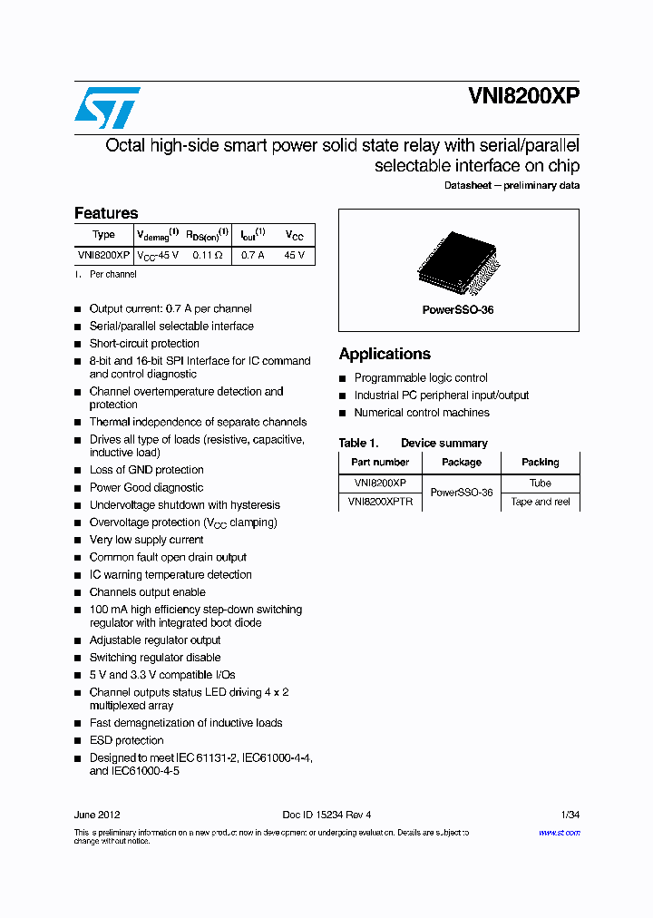 VNI8200XP_5628020.PDF Datasheet