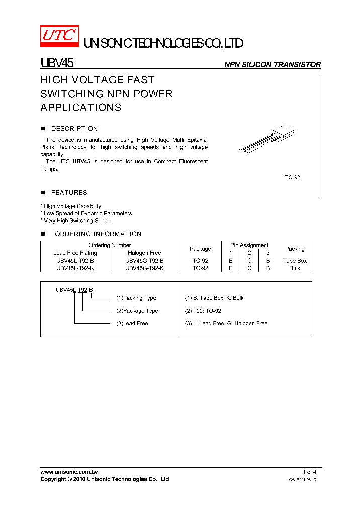 UBV45G-T92-B_5645521.PDF Datasheet