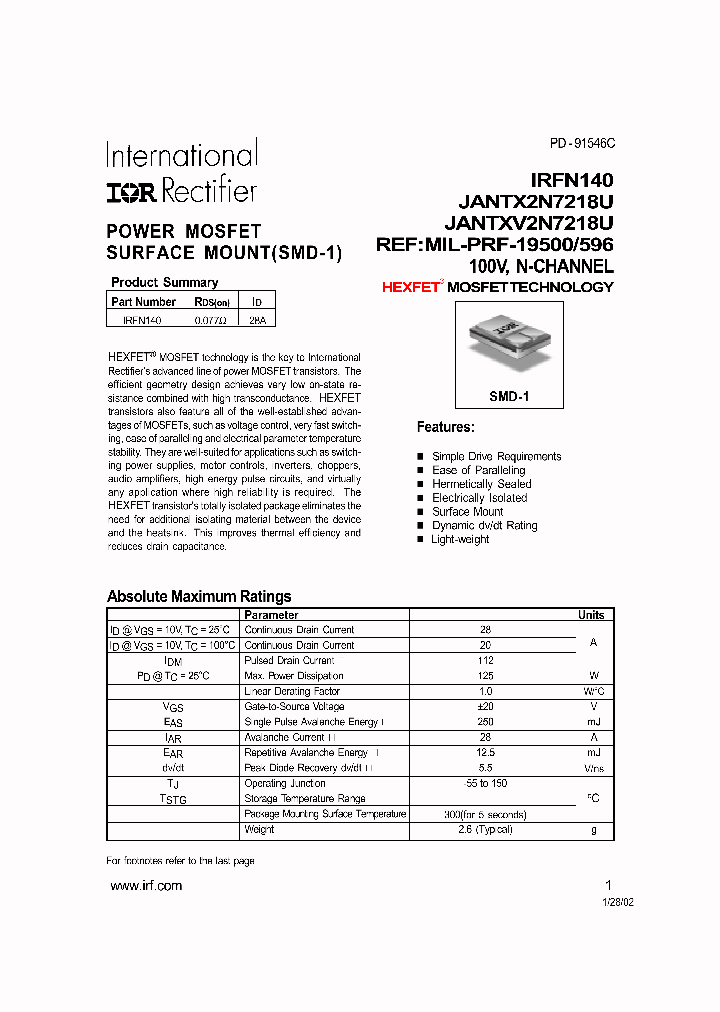 IRFN140_5658855.PDF Datasheet