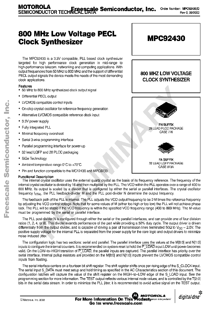 MPC92430_5665669.PDF Datasheet