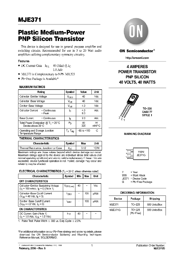 MJE371G_5685994.PDF Datasheet