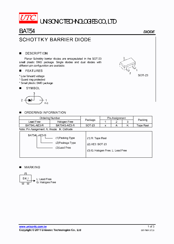 BAT54L-AE3-R_5696943.PDF Datasheet