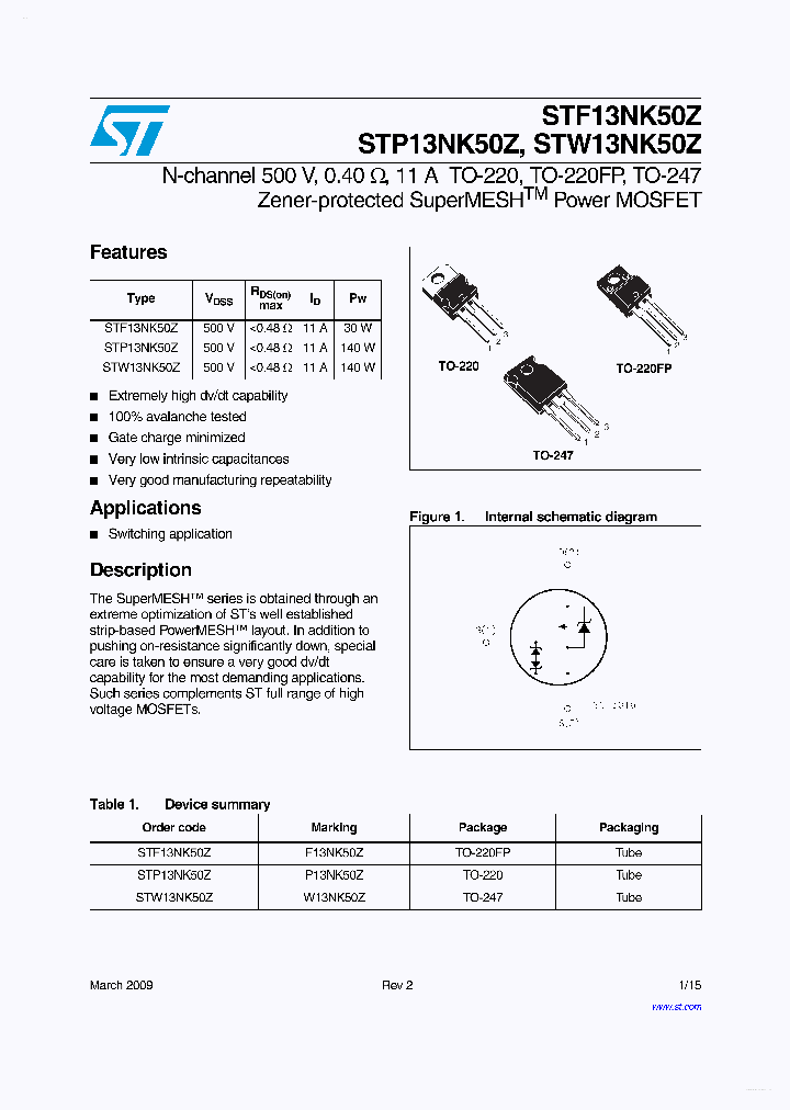 P13NK50Z_5705086.PDF Datasheet