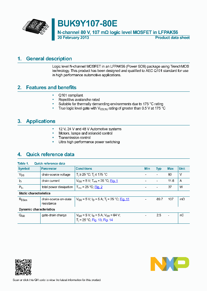 BUK9Y107-80E_5757200.PDF Datasheet