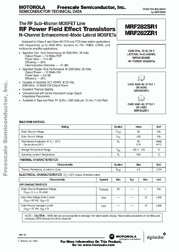MRF282SR1_5775922.PDF Datasheet