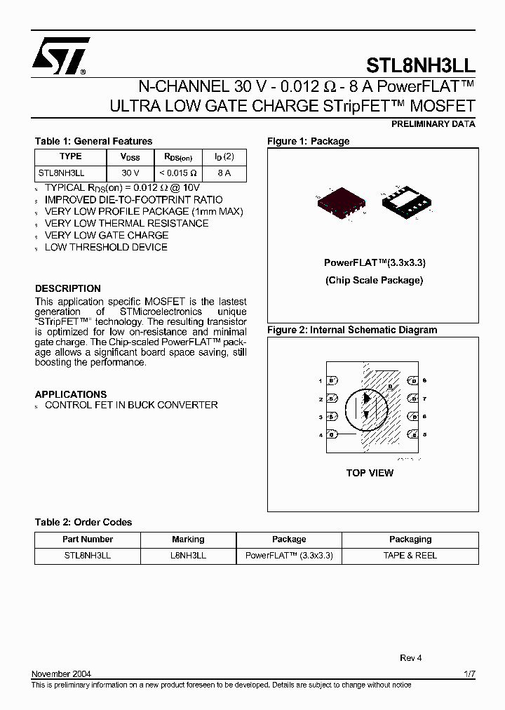 STL8NH3LL_5801908.PDF Datasheet