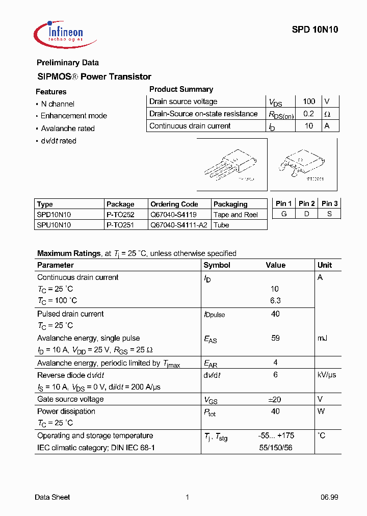 SPD10N10_5818003.PDF Datasheet