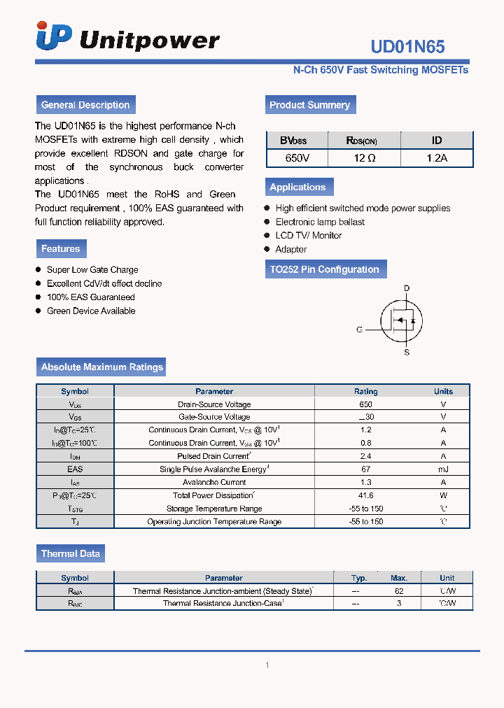 UD01N65_5827867.PDF Datasheet