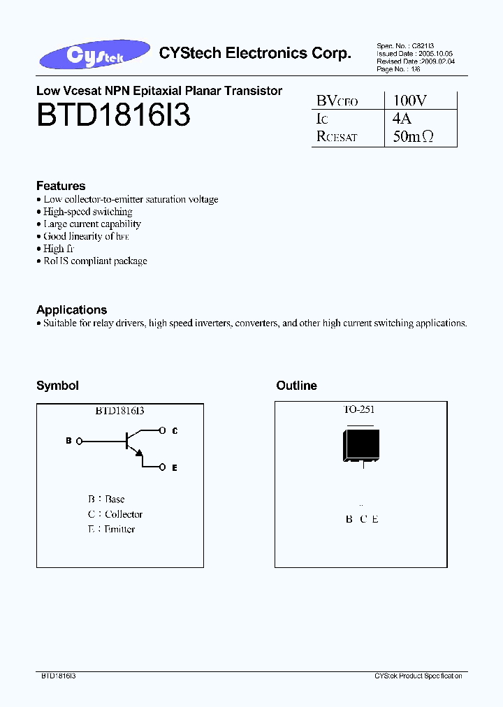 BTD1816I3_5881347.PDF Datasheet