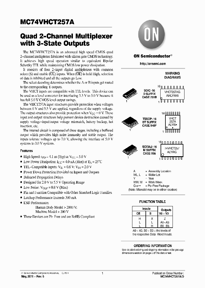 MC74VHCT257AMG_5884234.PDF Datasheet