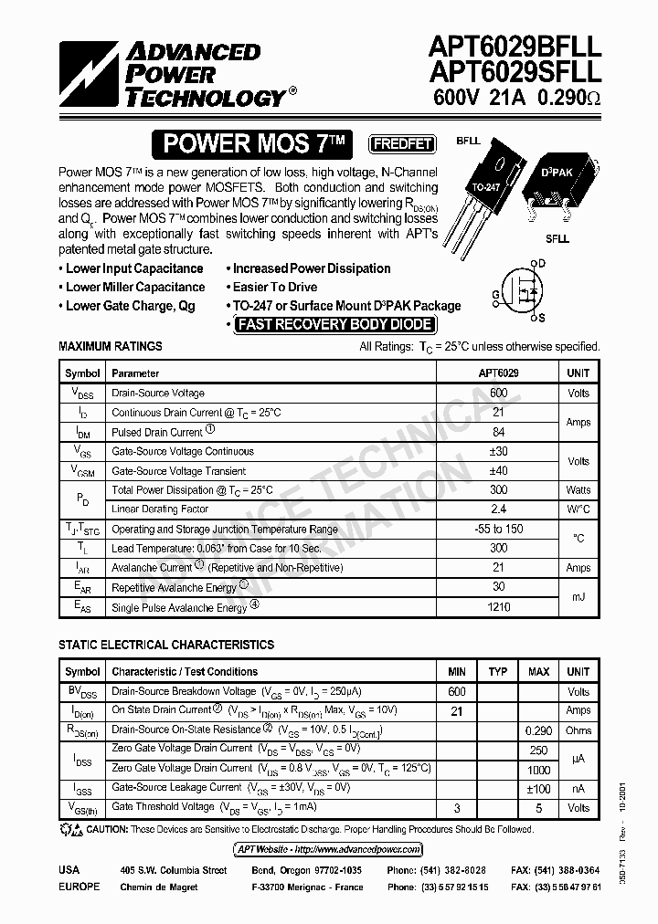APT6029BFLL_5896920.PDF Datasheet