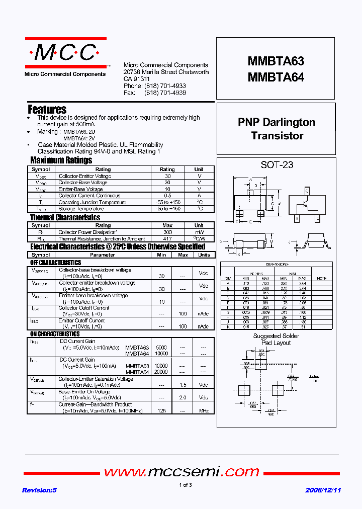 MMBTA63_5943477.PDF Datasheet