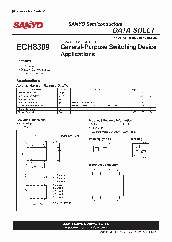 ECH8309-TL-H_5945313.PDF Datasheet