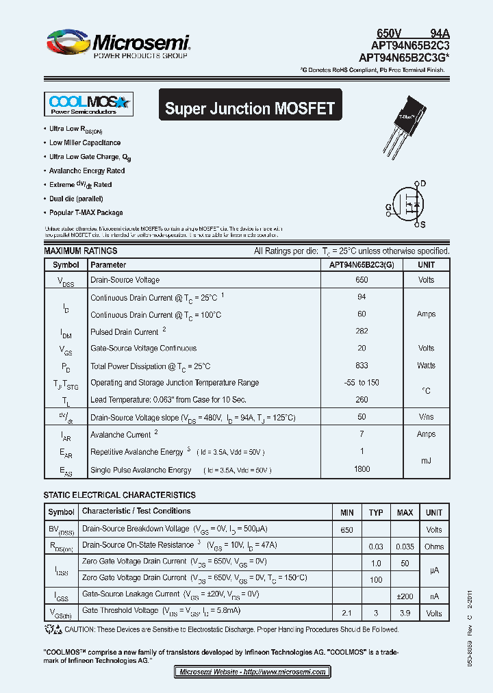 APT94N65B2C311_5954579.PDF Datasheet
