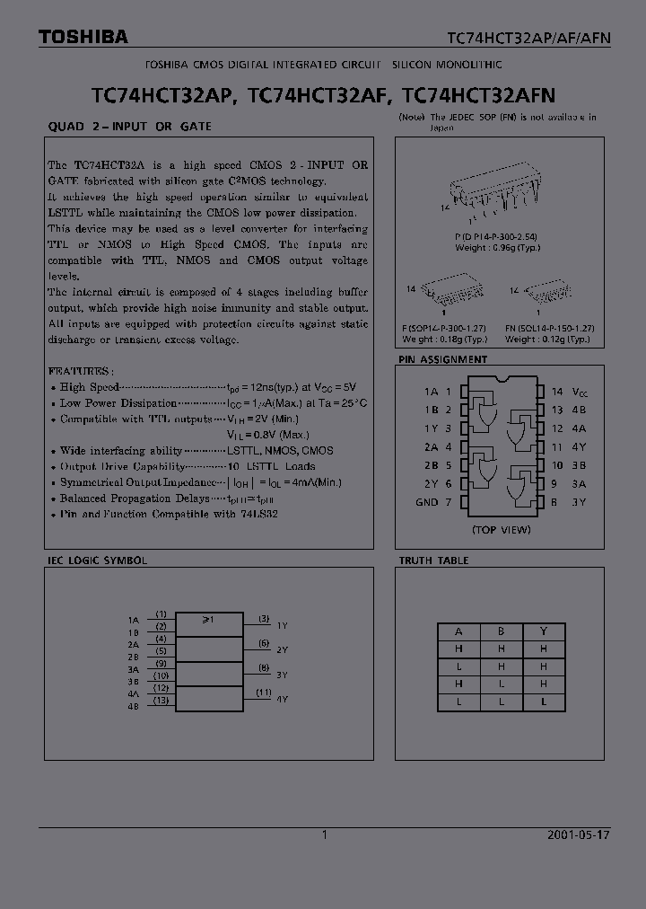 TC74HCT32AFN_5960936.PDF Datasheet