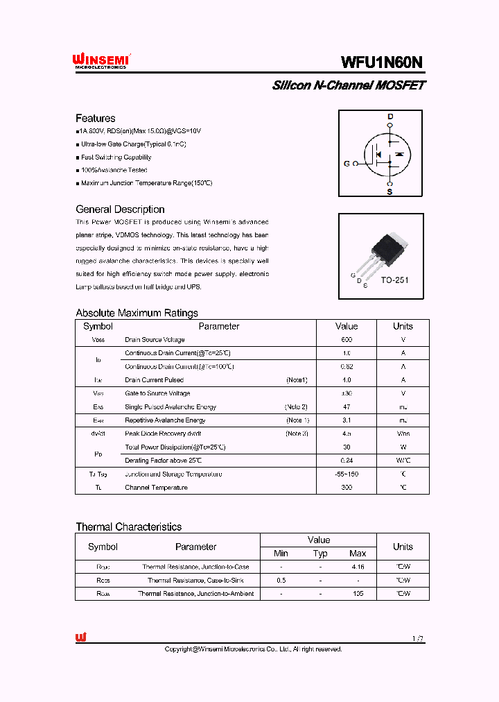 WFU1N60N_5965489.PDF Datasheet