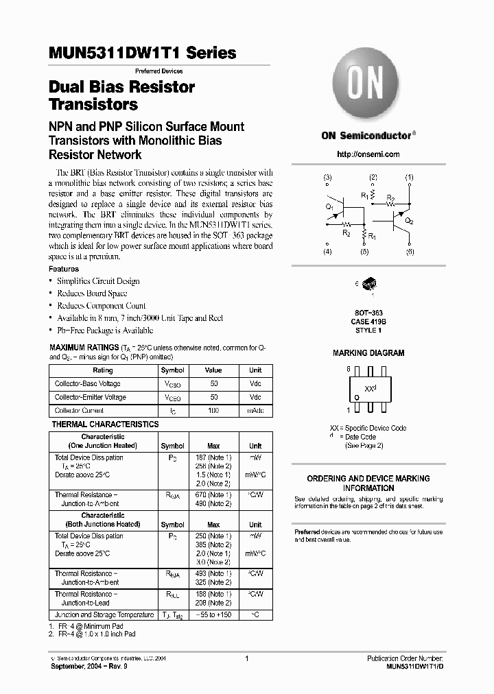 MUN53XXDW1T1_5970720.PDF Datasheet