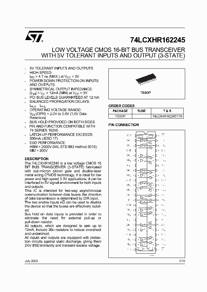 74LCXHR162245TTR_5993736.PDF Datasheet