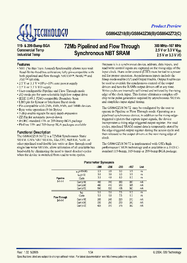 GS8642Z18B-250I_6011477.PDF Datasheet