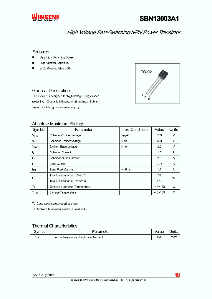 SBN13003A1_6027635.PDF Datasheet