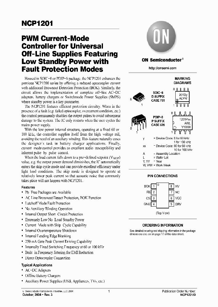 NCP1201D60R2G_6036287.PDF Datasheet