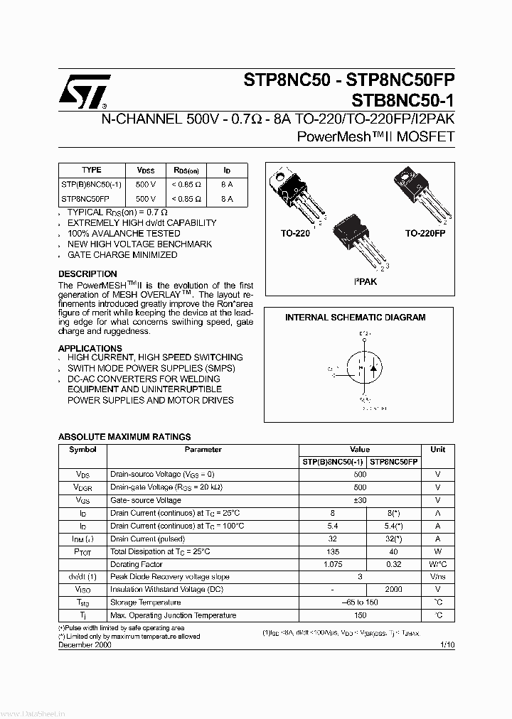 STB8NC50-1_6054466.PDF Datasheet
