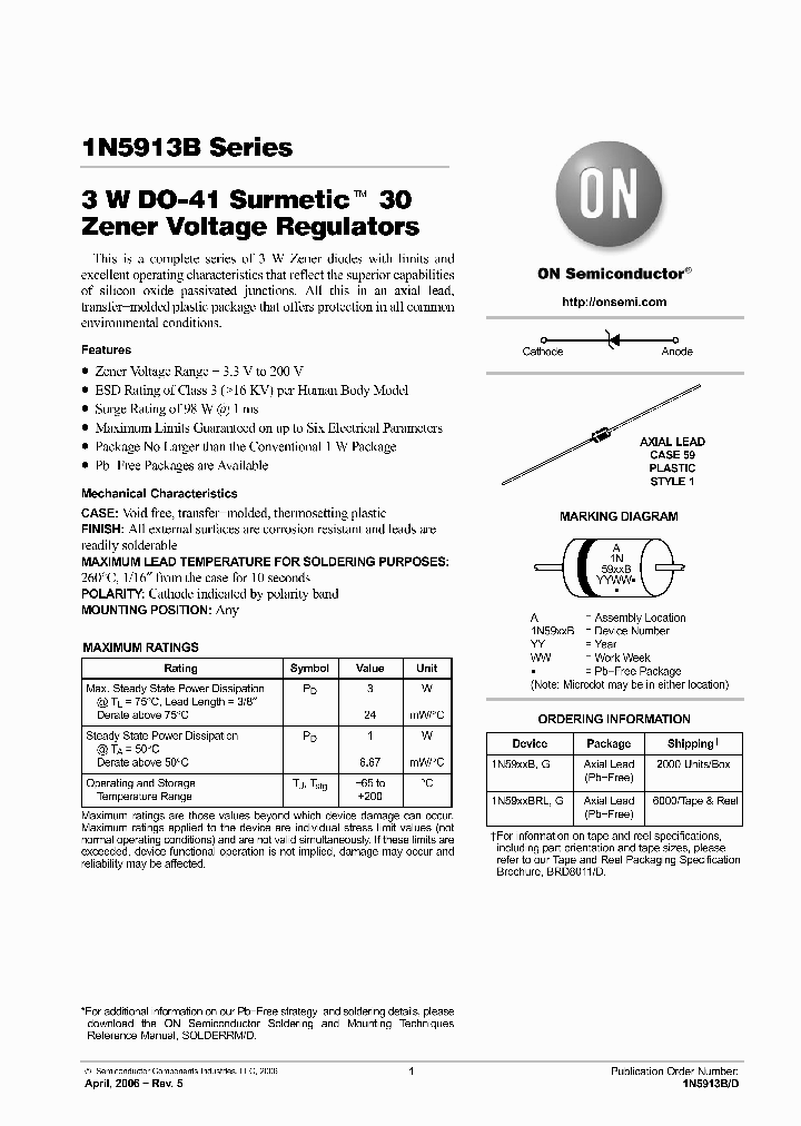 1N5934BRLG_6098109.PDF Datasheet