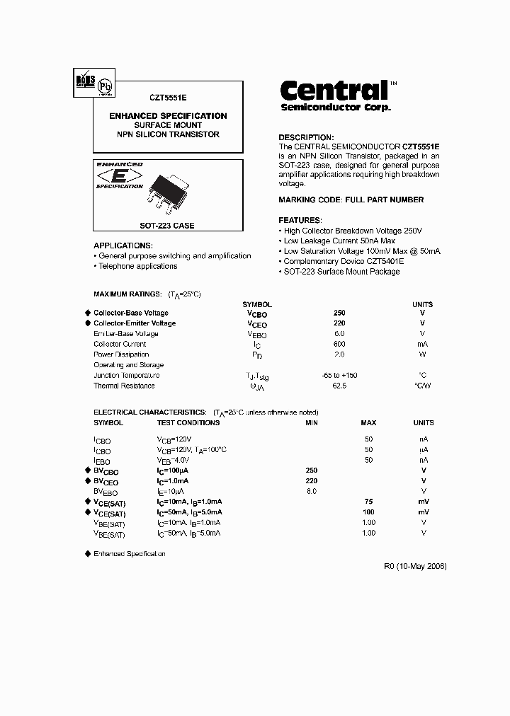 CZT5551E_6206633.PDF Datasheet