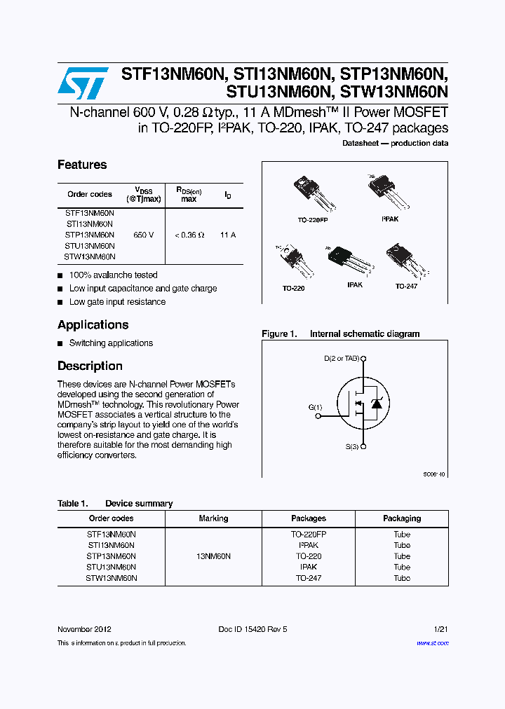 STF13NM60N_6236435.PDF Datasheet