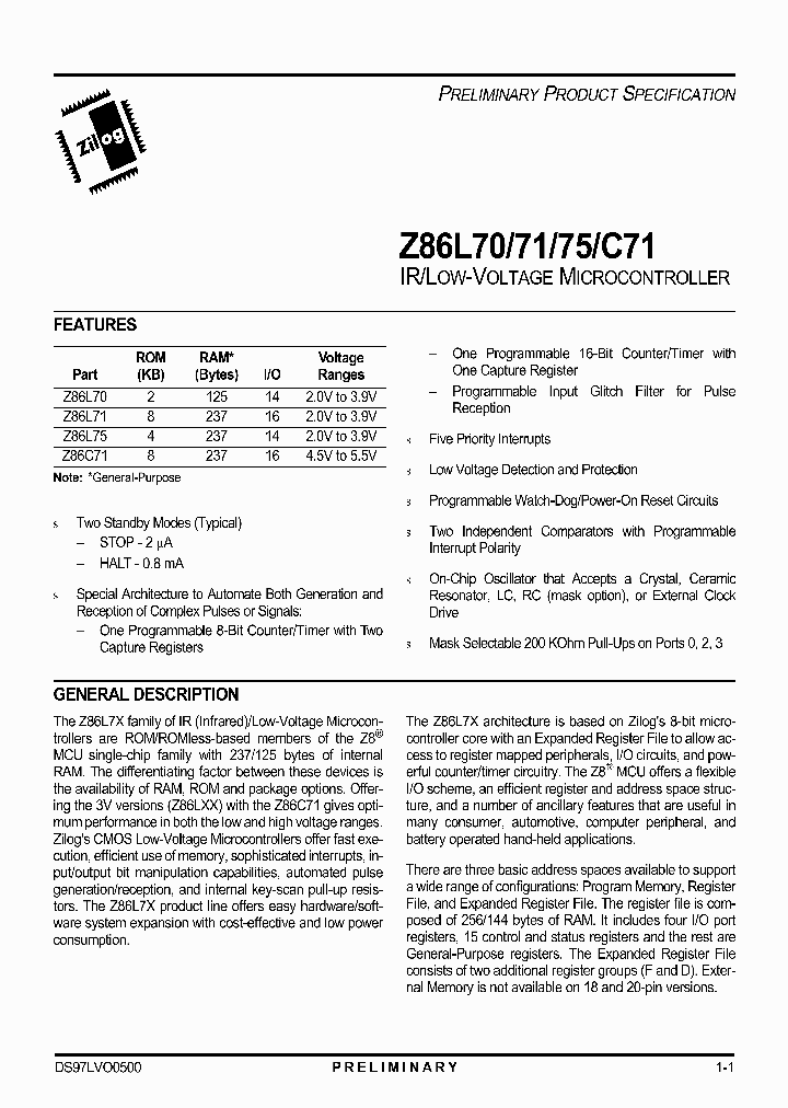 Z86L75_6239665.PDF Datasheet
