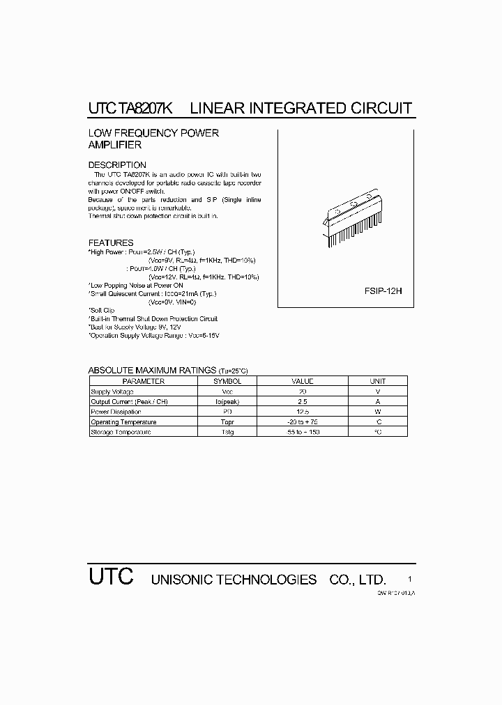 UTCTA8207K_6246430.PDF Datasheet