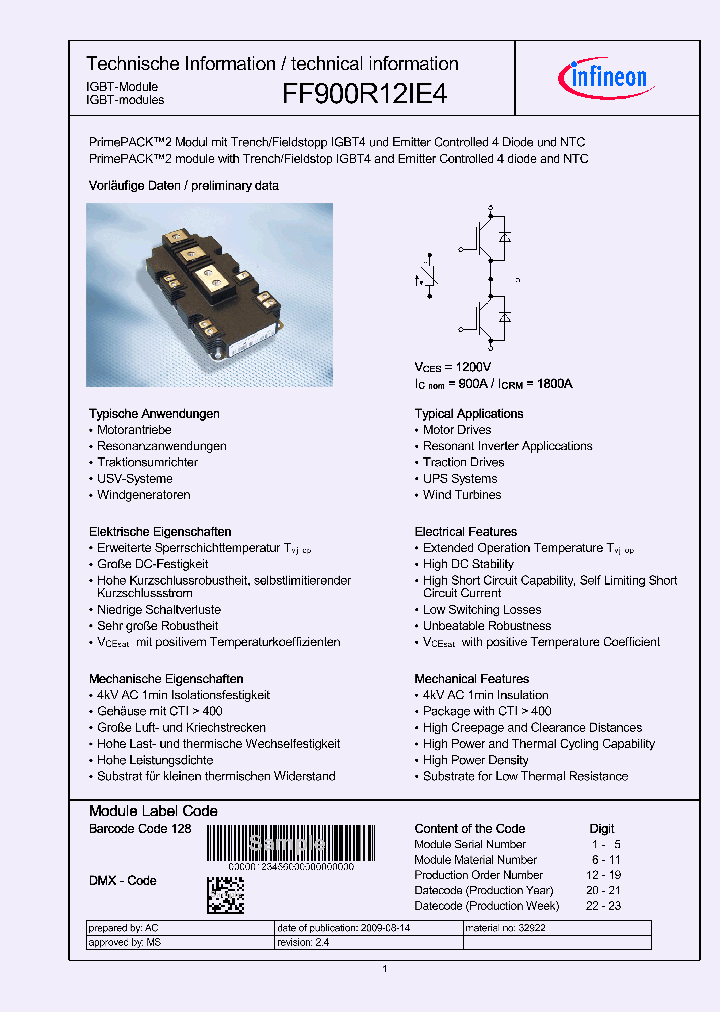 FF900R12IE4_6278130.PDF Datasheet