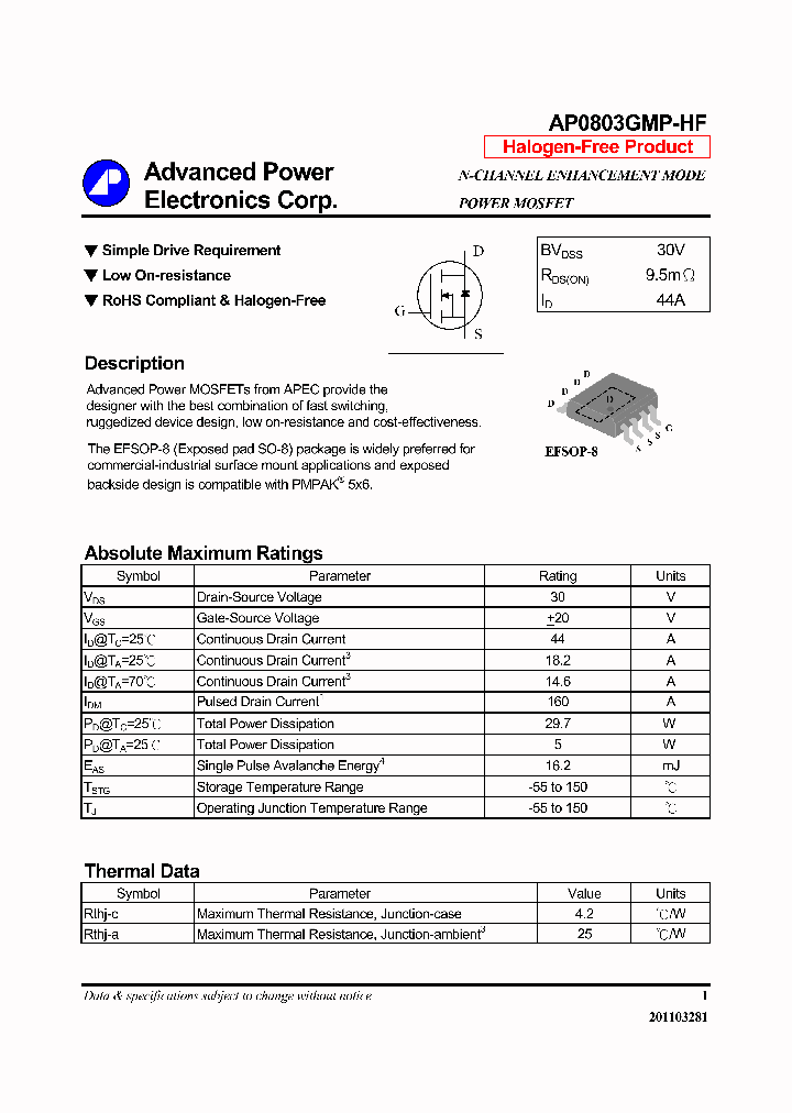 AP0803GMP-HF_6307759.PDF Datasheet