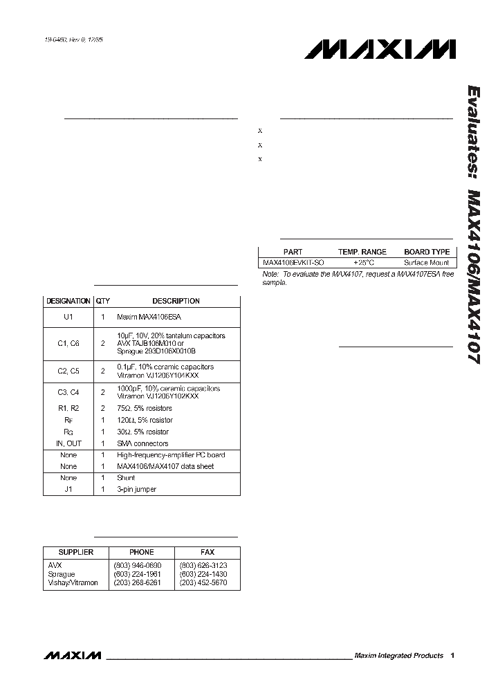 MAX4107EVKIT_6322953.PDF Datasheet