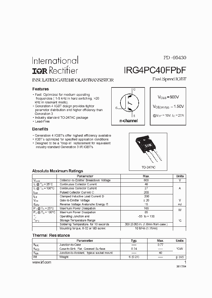 IRG4PC40FPBF_6343083.PDF Datasheet