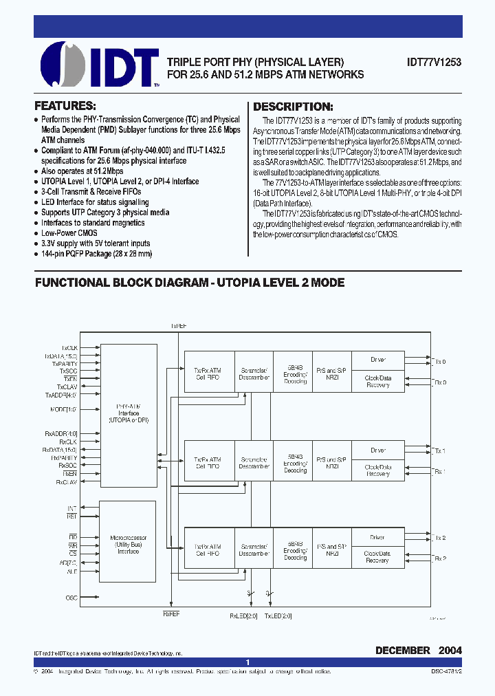 IDT77V1253L25PGI_6344303.PDF Datasheet