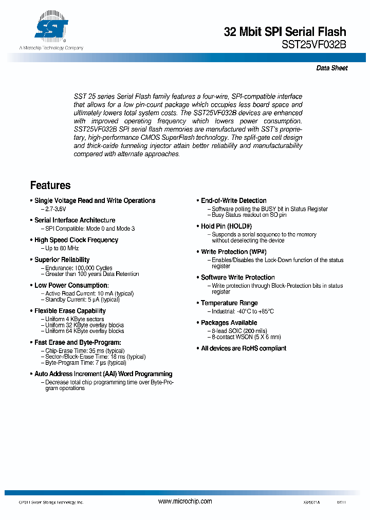 SST25VF032B-80-4I-S2AF_6370277.PDF Datasheet