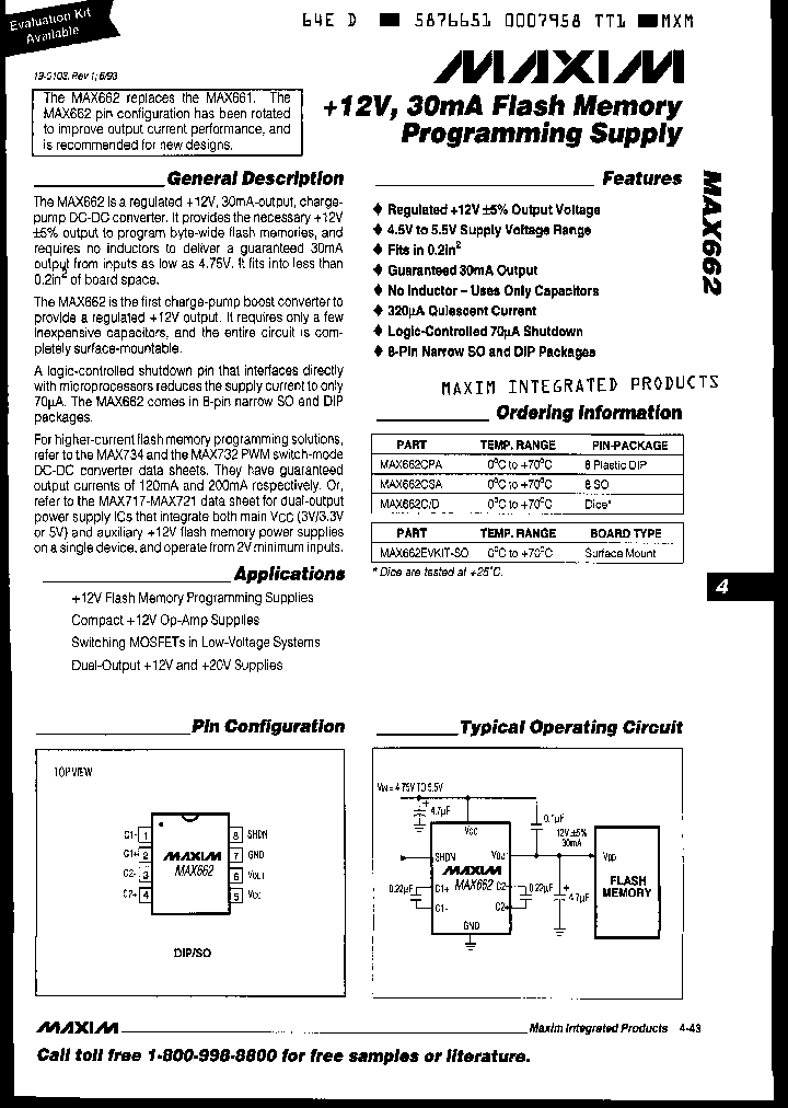 MAX662CPA_6404159.PDF Datasheet