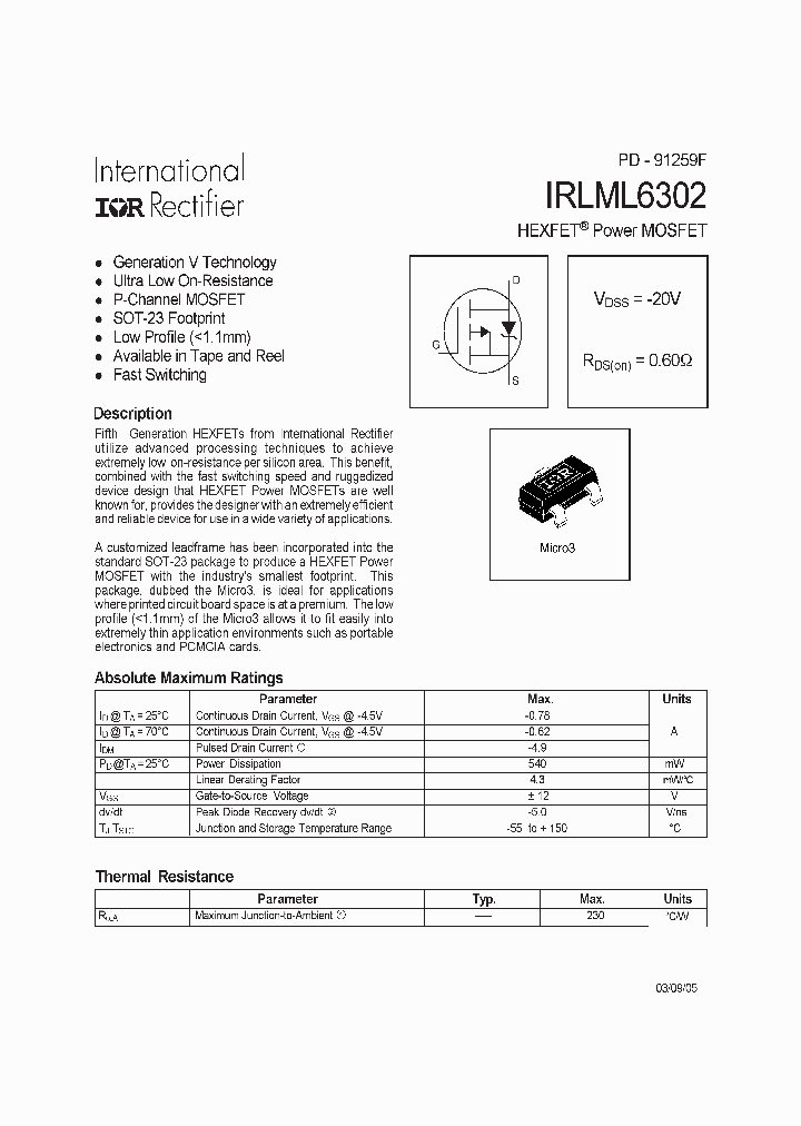 IRLML6302_6457567.PDF Datasheet