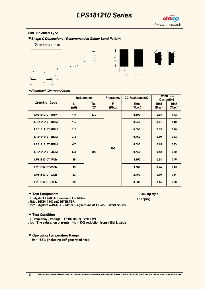 LPS181210T-3R3M_6496852.PDF Datasheet