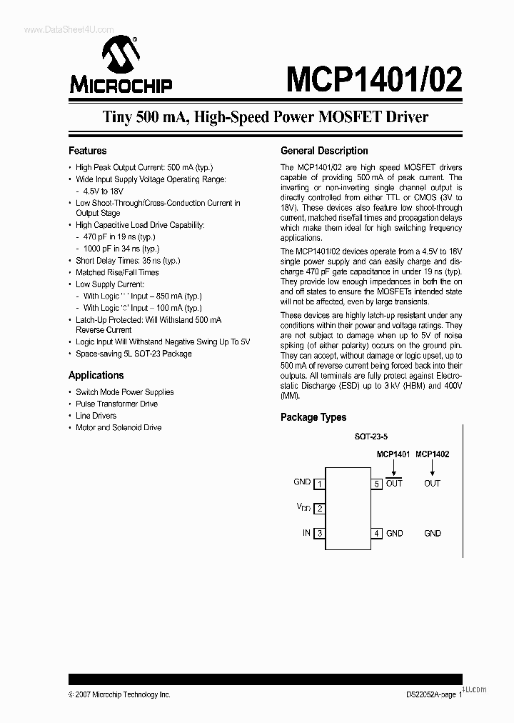 MCP1402_6524339.PDF Datasheet