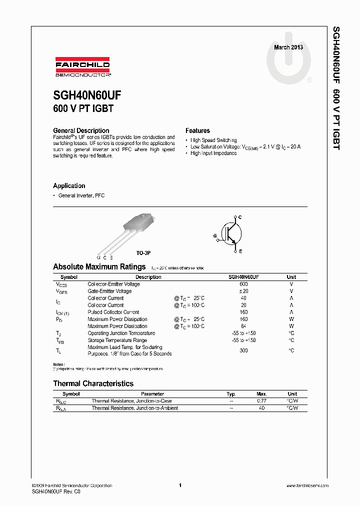 SGH40N60UFTU_6527930.PDF Datasheet