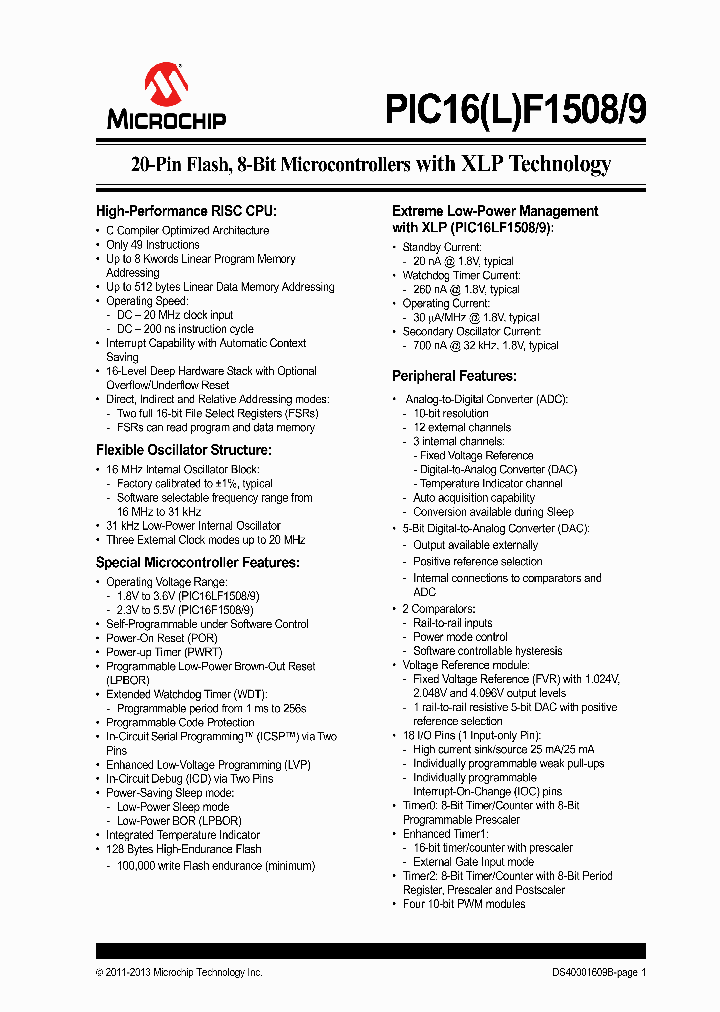 PIC16F1507_6530217.PDF Datasheet